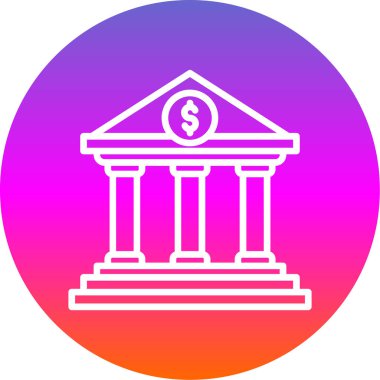 Banka binası vektör simgesi. biçim düz semboldür 