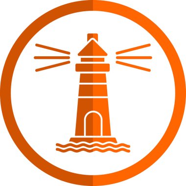 Deniz feneri. Web simgesi basit illüstrasyon