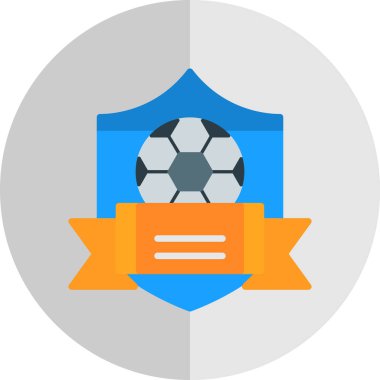 Kalkan simgesi ve vektör illüstrasyonlu futbol topu