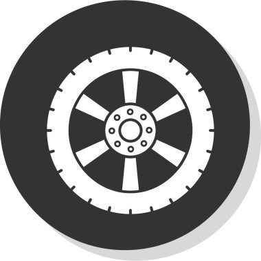 Araba lastiği simgesi. Araba lastiği vektör simgesi web için basit örnek