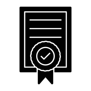 Sertifika simgesi, eğitim konsepti, vektör illüstrasyonu