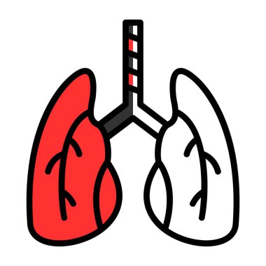 akciğerler web simgesi basit illüstrasyon 