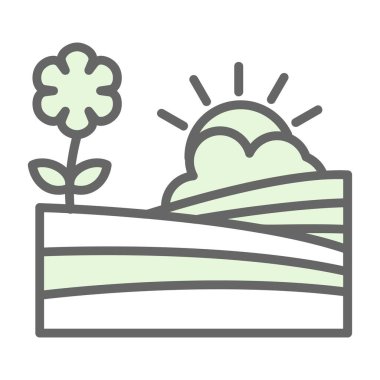 Doğum günü pastası simgesi, ince çizgi ve yeşil, doğrusal biçim, vektör illüstrasyonu, düzenlenebilir felçli ana konsept sembolü,,.