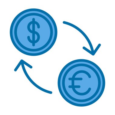 Para birimi renk simgesi, vektör illüstrasyonu basit tasarım
