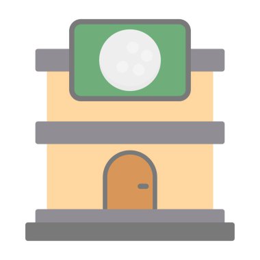 Otel düz vektör simgesi