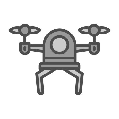 Drone simgesi, vektör illüstrasyonu basit tasarım