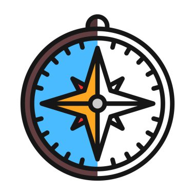 pusula düz simgesi, vektör illüstrasyon tasarımı