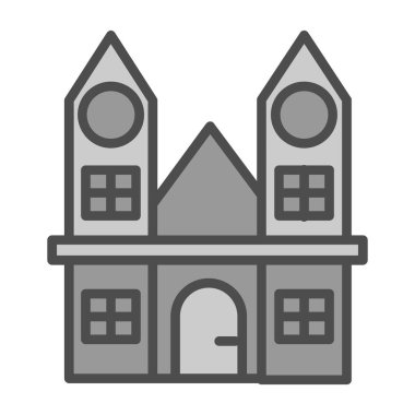 Heuvelse kerk tilburg vektör simgesi, tasarım illüstrasyonu