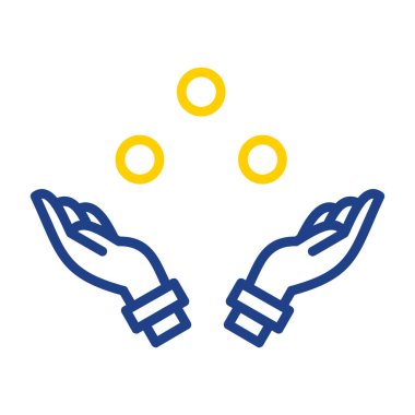 İki eli de simgeli eller. vektör illüstrasyonu