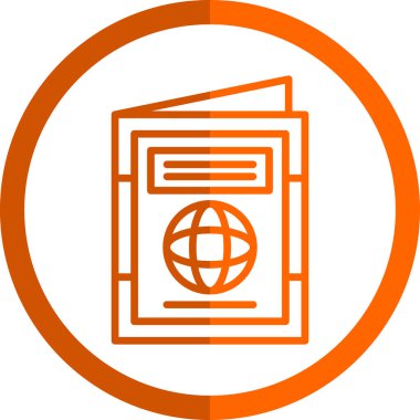 Düz pasaport simge vektör çizim