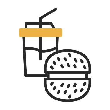 Fast food vektör illüstrasyonu basit tasarım