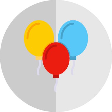 Üç balon. Web simgesi basit illüstrasyon 