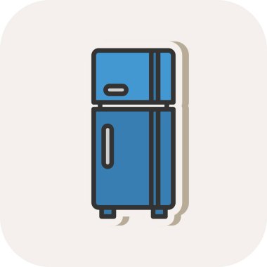 buzdolabı simgesi, vektör illüstrasyonu basit tasarım