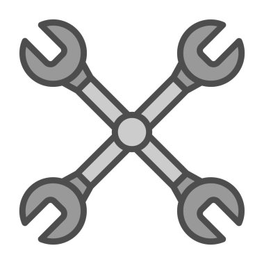 Çapraz anahtar ağ simgesi, vektör illüstrasyonu 