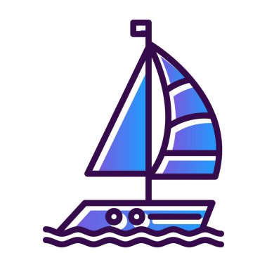 tekne ikonu vektör illüstrasyonu