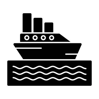 Feribot simgesi, vektör illüstrasyonu basit tasarım
