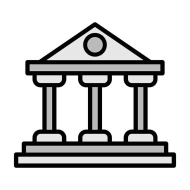 Banka binası. Web simgesi basit illüstrasyon