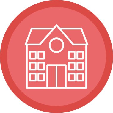 okul binası ikon vektör illüstrasyonu 