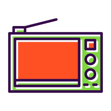 televizyon web simgesi vektör illüstrasyonu