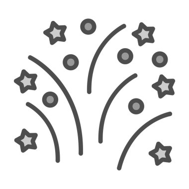 Havai fişek simgesi, vektör illüstrasyonu 