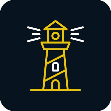 Deniz feneri. Web simgesi basit illüstrasyon