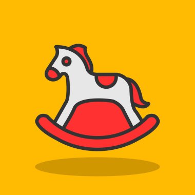 Sallanan at oyuncağı simgesi, vektör illüstrasyonu