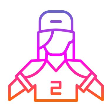 Kadın oyuncu simgesi, vektör illüstrasyonu 