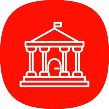 Parlamento binası simgesi, vektör illüstrasyonu basit tasarım