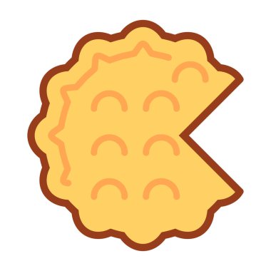 Çikolata ikon vektörlü lezzetli kurabiye. izole resim