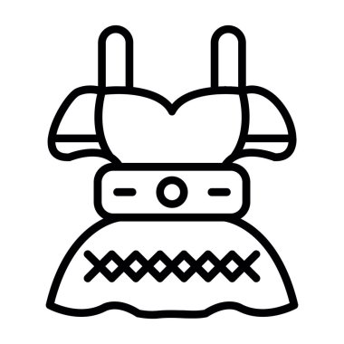 Bavyera Dirndl elbise, vektör illüstrasyonu