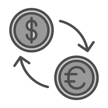 Para birimi değişim simgesi, vektör illüstrasyon tasarımı