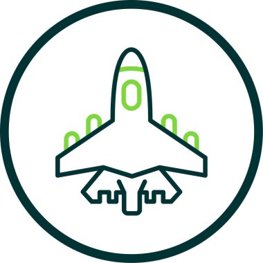 Savaşçı jet simgesi, vektör çizimi basit tasarım