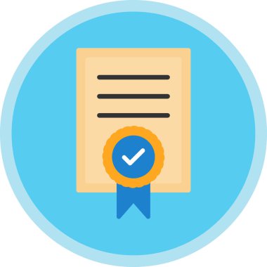 Sertifika simgesi, eğitim konsepti, vektör illüstrasyonu