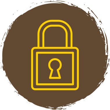 Asma kilit simgesi. web tasarımı için güvenlik kilidi simgesinin karikatür çizimi