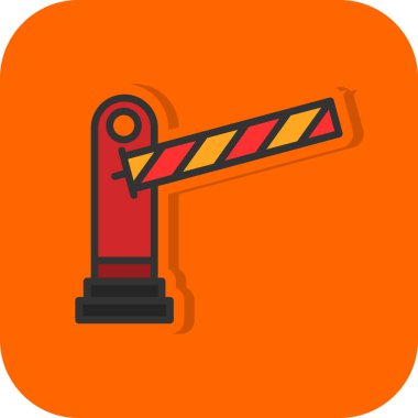 Park bariyer simgesi, düz stil 