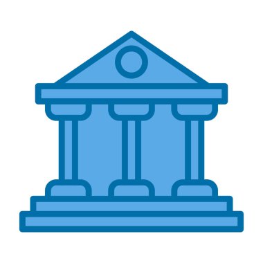 Banka binası. Web simgesi basit illüstrasyon