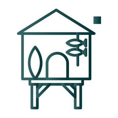 ev vektörü ince çizgi simgesi