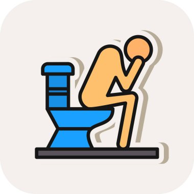 Tuvalet kabı vektör ikonu tasarımı olan adam