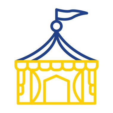 Sirk çadırı simgesi logosu Basit tasarım illüstrasyonu