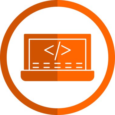 Web geliştirme simgesi. Ekranda kod, vektör illüstrasyonu