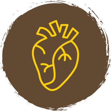 İnsan kalbi simgesi, vektör illüstrasyonu basit tasarım