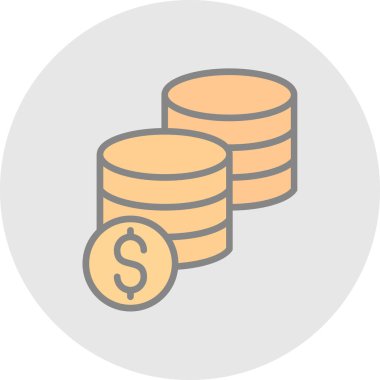 Bozuk paralar ikon vektör illüstrasyonu