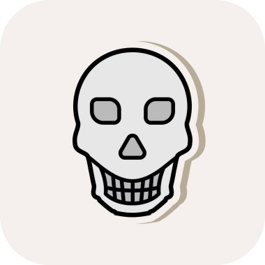 beyaz arkaplanda kafatası vektör simgesi