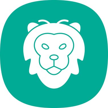 Aslan başı simgesi, vektör illüstrasyonu basit tasarım