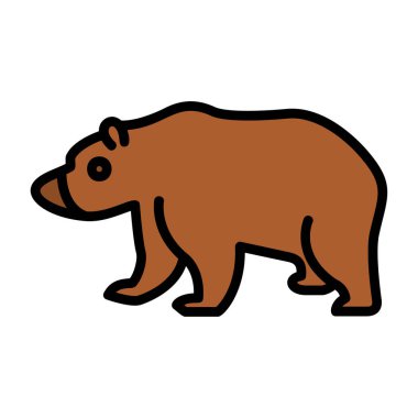 Ayı hayvan vahşi ikon vektör çizimi çizimi