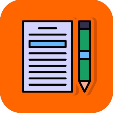 Kağıt ve kalem. Web simgesi basit illüstrasyon