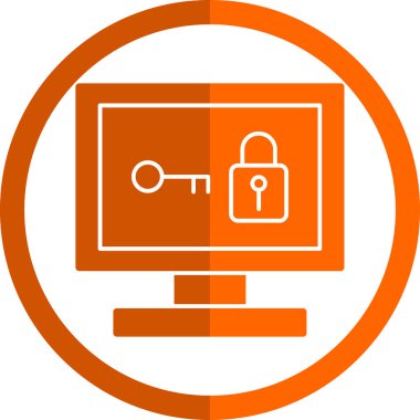 bilgisayar güvenlik simgesi vektör illüstrasyonu