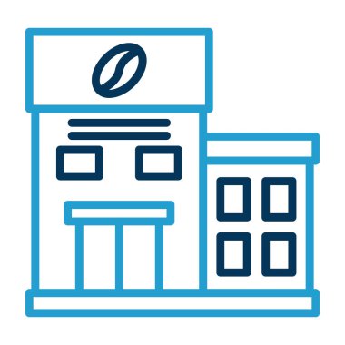 Kafe binası simgesi, vektör illüstrasyon tasarımı