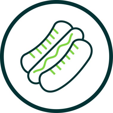 Hot dog simgesi, vektör illüstrasyonu basit tasarım
