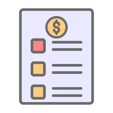 Basit Price listesi simgesi, vektör illüstrasyonu